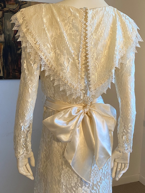 70’s Victorian Edwardian Bridal Dress Party Dress… - image 8