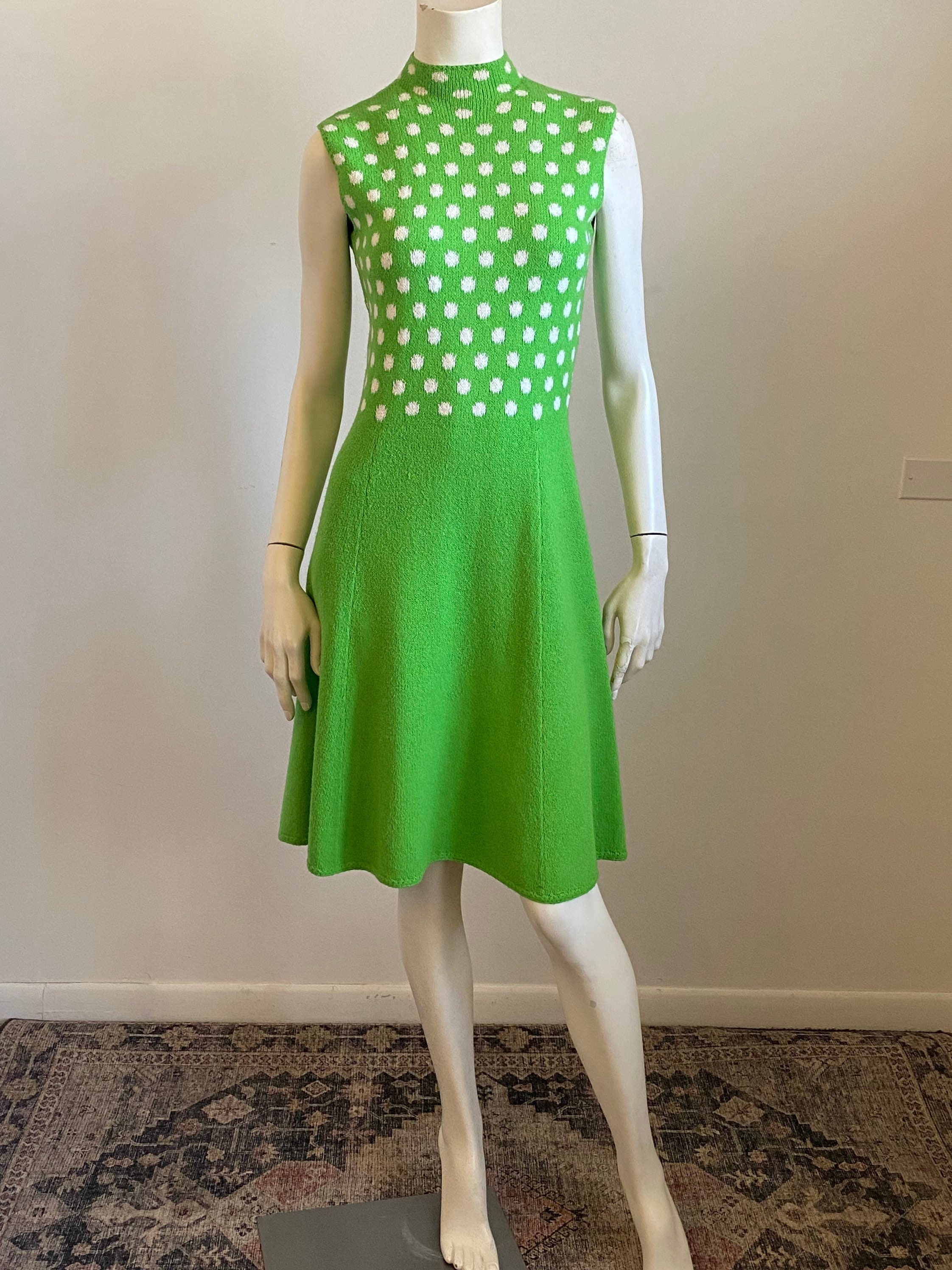 Lime green 2025 polka dot dress