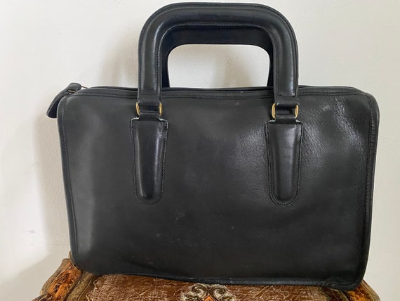80's COACH Black Leather Briefcase Style Handbag Purse - Etsy Canada 80's COACH Black Leather Briefcase Style Handbag Purse - Etsy Canada