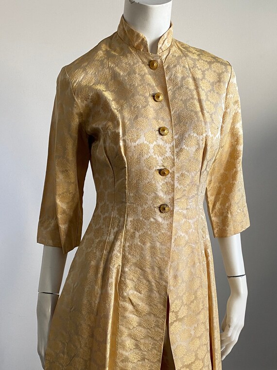 50’s Loungees Gold Brocade Suzy Wong Style Two Pi… - image 1