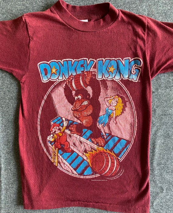 80's Donkey Kong Rare Scarce T Maroon With - Etsy