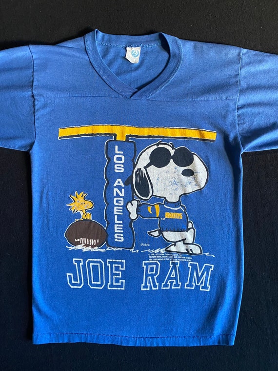 80's Snoopy Joe Ram Los Angeles Rams Royal Blue Short Sleeve