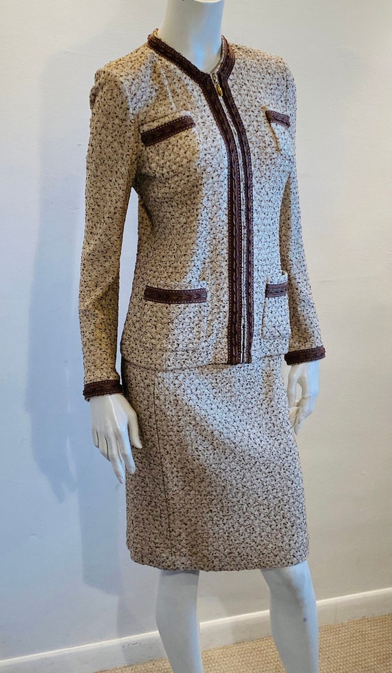 St. John Collection 2000's Brown and Beige Nubby … - image 1