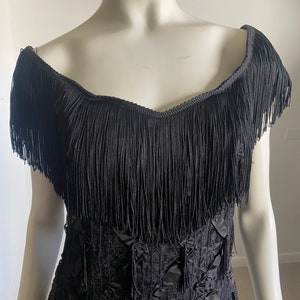 Robe De Soirée Sexy Noire Une épaule Avec Franges - Taille S - Byer Too - Occasion Très Bon état