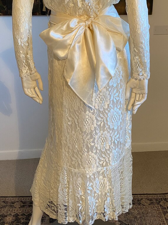 70’s Victorian Edwardian Bridal Dress Party Dress… - image 6