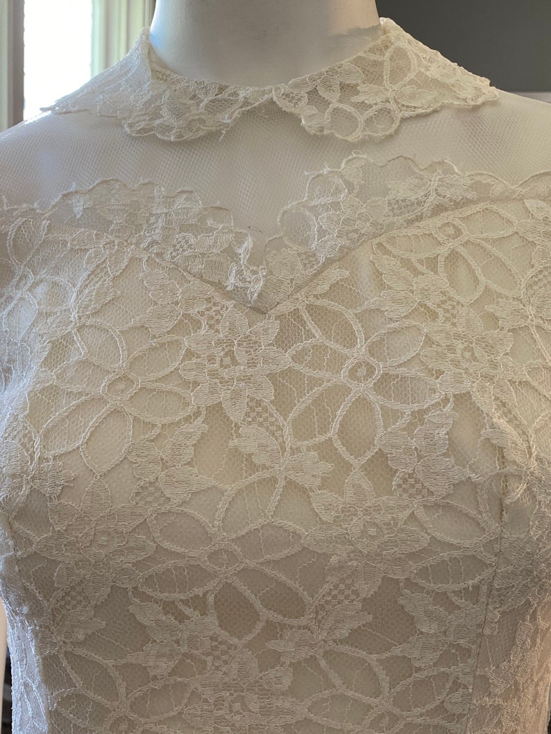 50s Wedding Dress Classically Styled White Lace Floral Tulle - Etsy