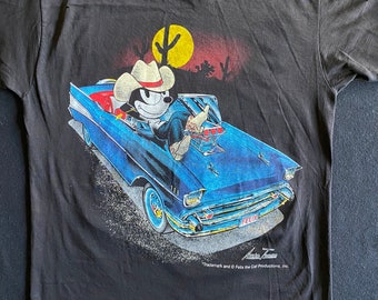 1990's Vintage Test Screen Print Black T Shirt 4 Distinct Graphics