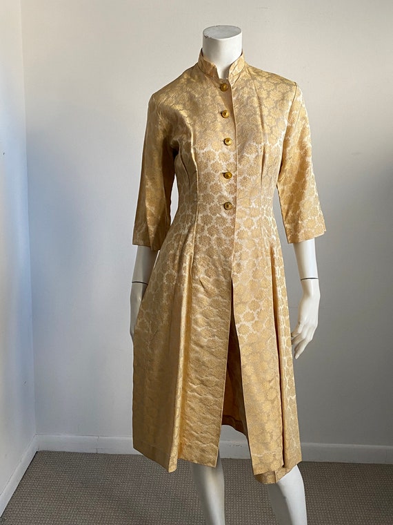 50’s Loungees Gold Brocade Suzy Wong Style Two Pi… - image 2