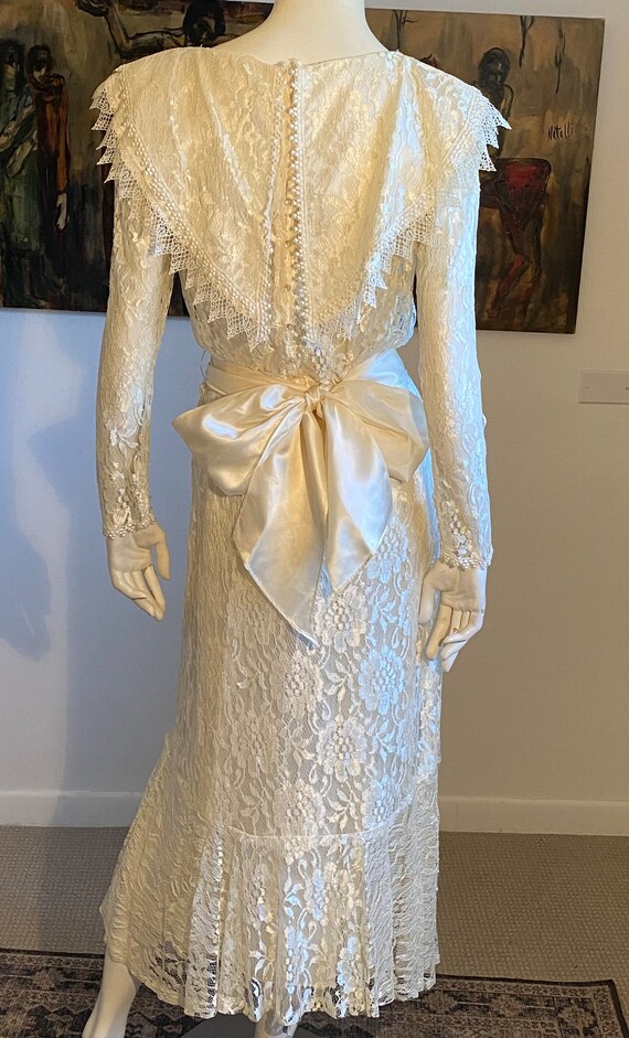 70’s Victorian Edwardian Bridal Dress Party Dress… - image 5