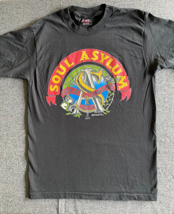Soul Asylum 1992 Grave Dance Union Tour Shirt Dark Black Double  
