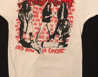 Skid Row on Tour Youth Gone Wild Concert T 80's Double Sided Rare