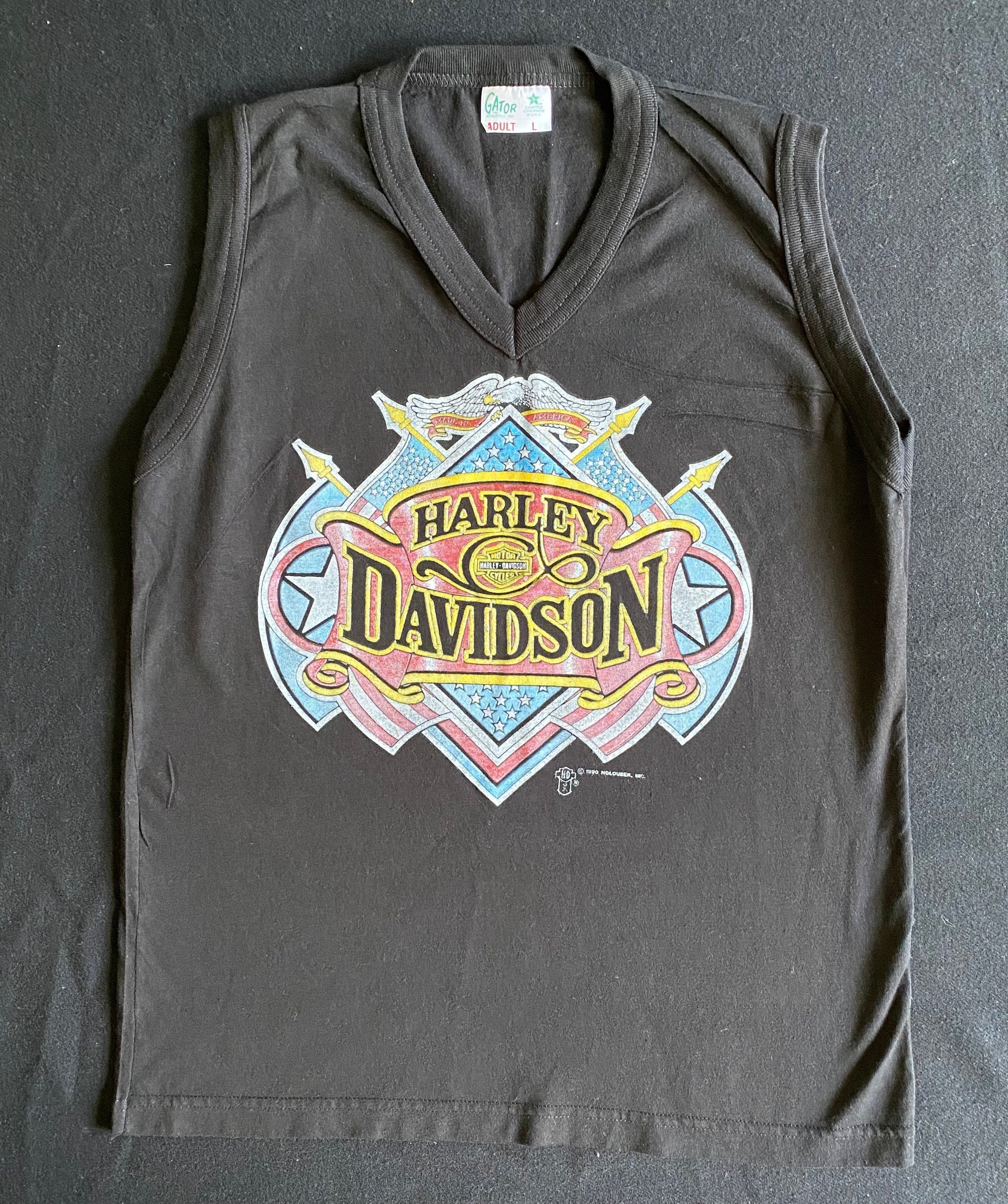 Vintage 90's Harley Davidson Graphic Logo Sleeveless V - Etsy