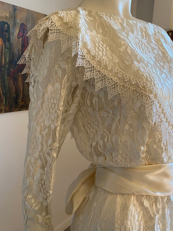 70’s Victorian Edwardian Bridal Dress Party Dress… - image 4