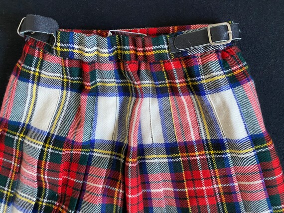 Vintage Girls Scottish Tartan Plaid Wool Pleated … - image 5