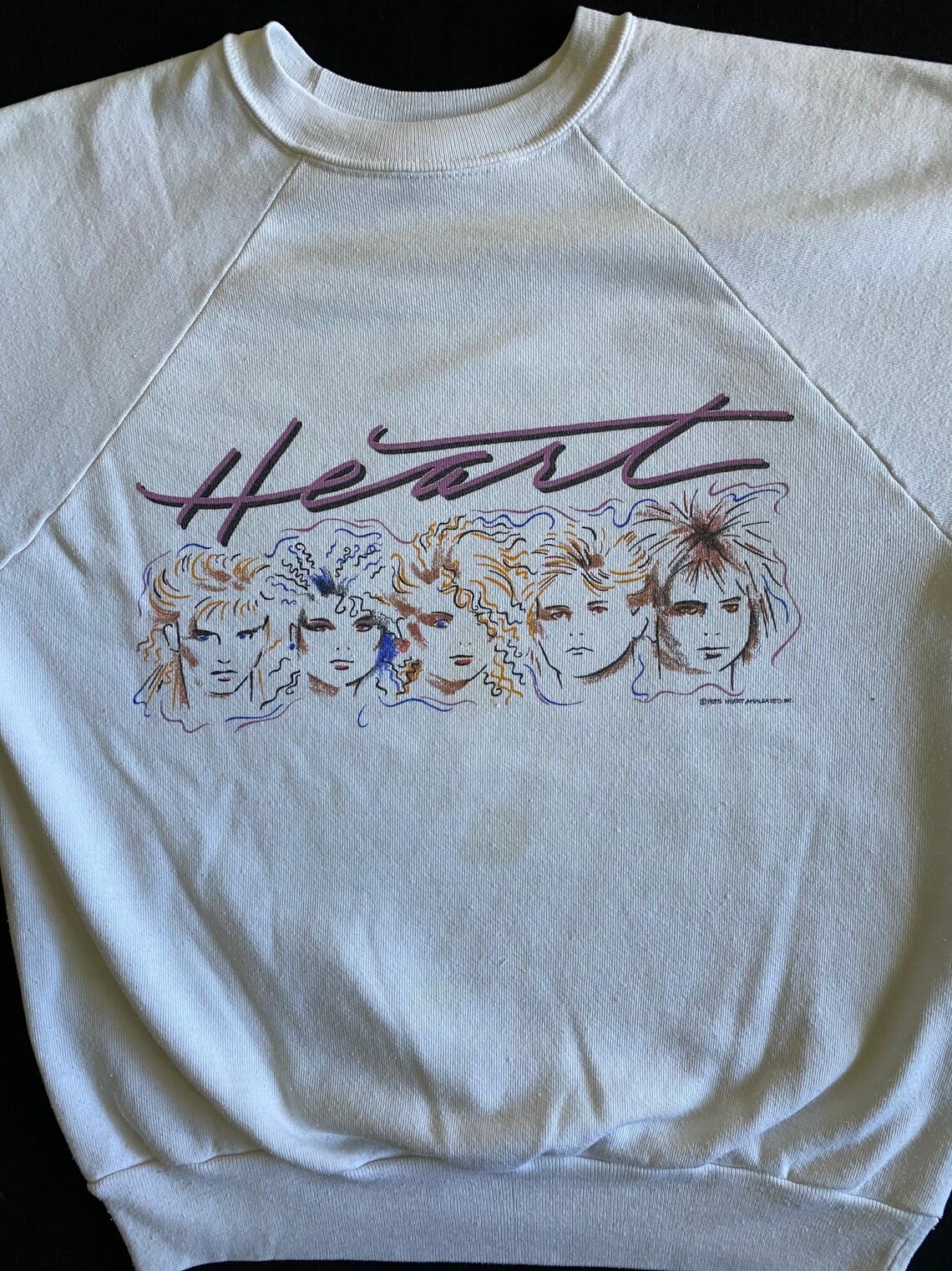 RARE 1985 HEART Rock Band White Raglan L/S Sweatshirt Depicted | Etsy