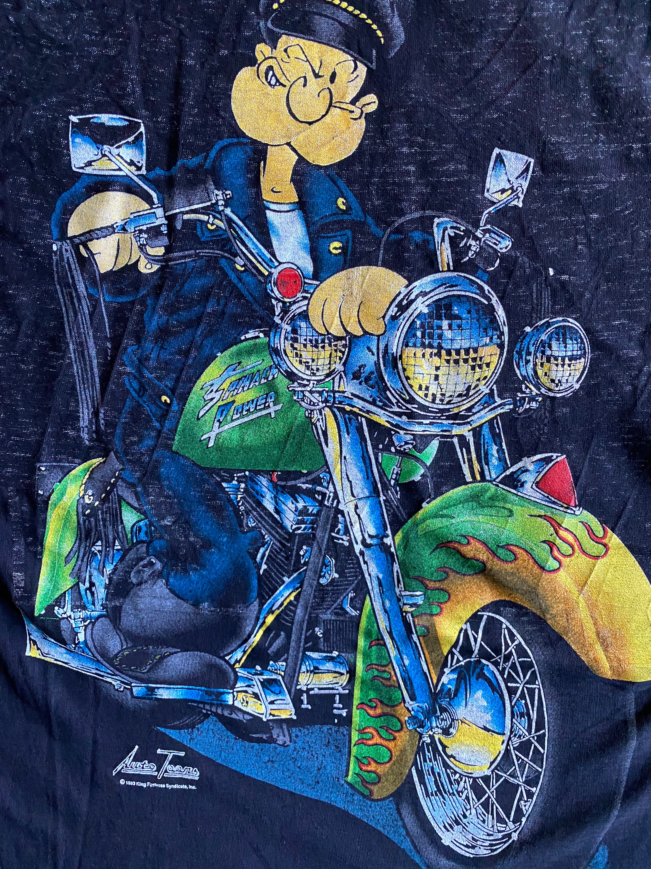 1990's Vintage Test Screen Print Black T Shirt 4 Distinct Graphics