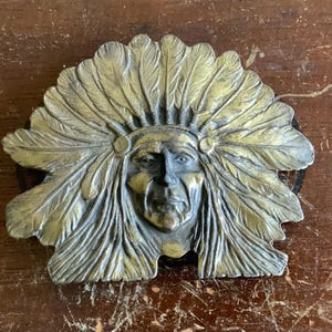 Vintage Indian Chief Belt Buckle - Etsy display picture 3