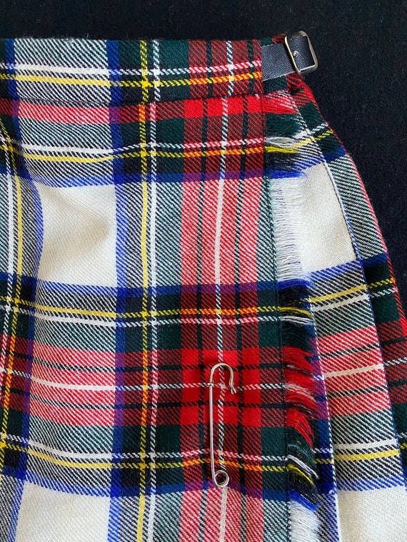Vintage Girls Scottish Tartan Plaid Wool Pleated … - image 6