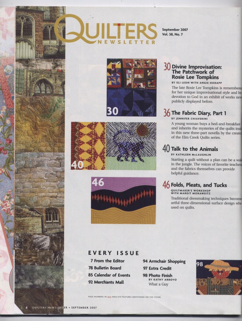 September 2007 Quilters Newsletter Magazine TIB12223