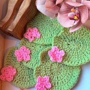 Crochet Lily Pad Coasters