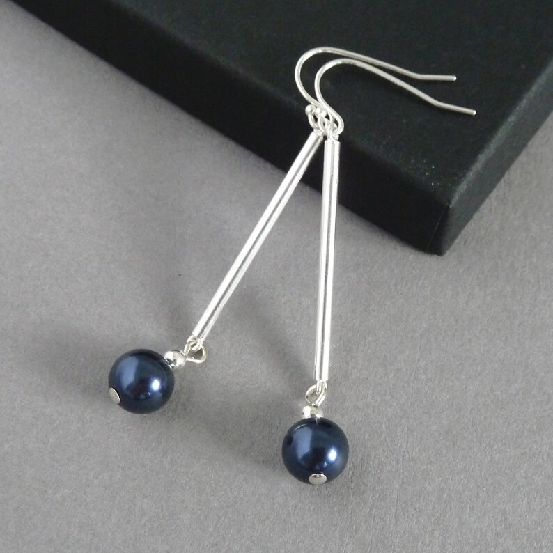 Navy pearl earrings Clearance