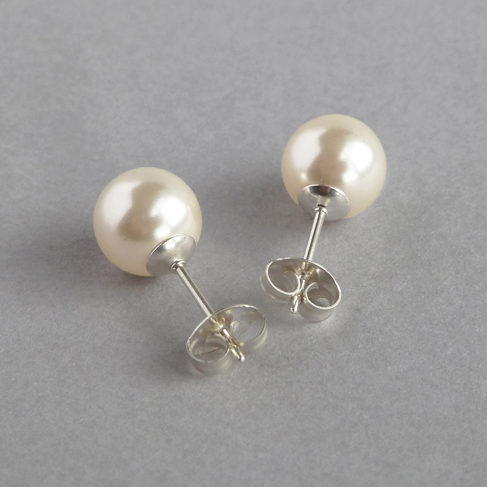 Cream Pearl Stud Earrings