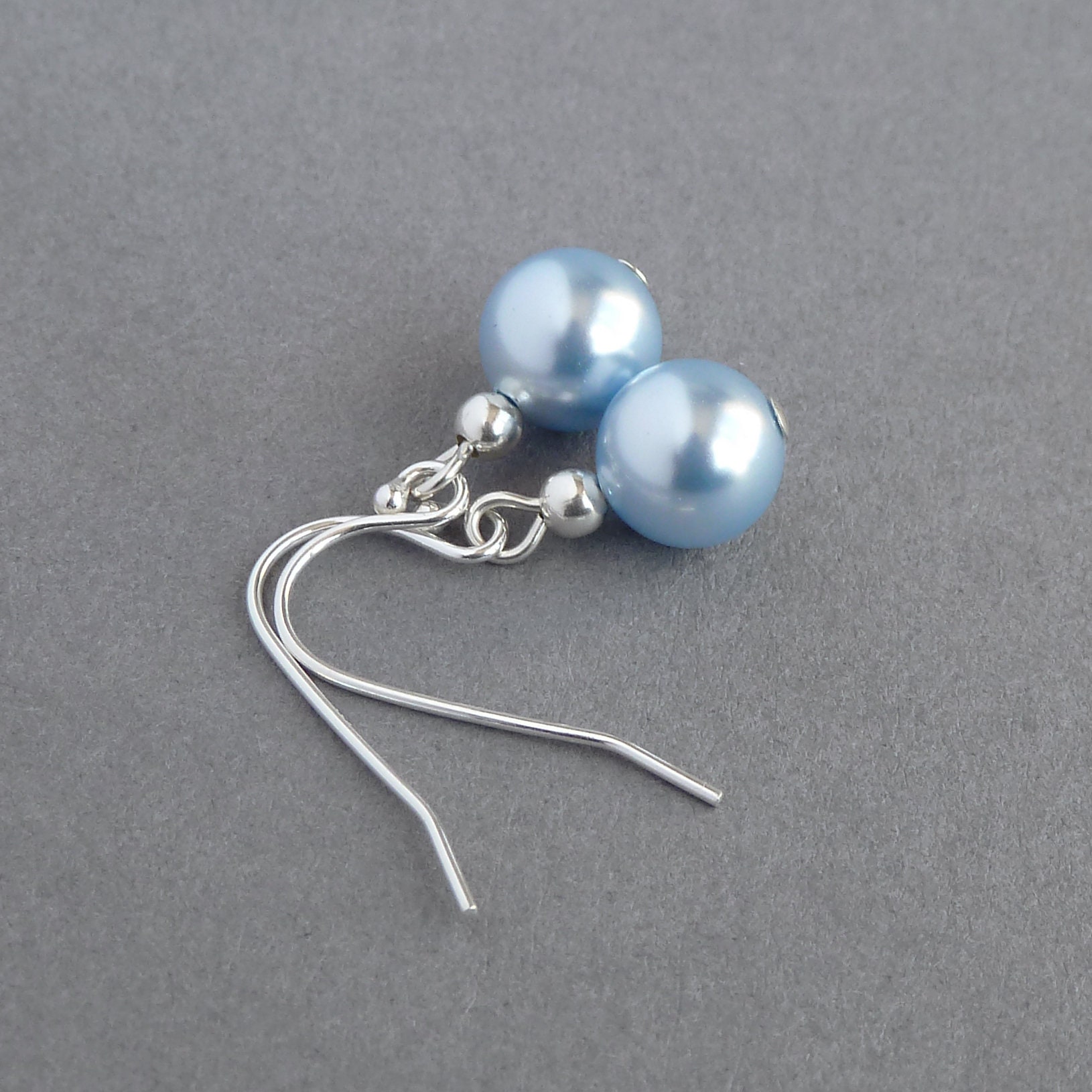 Blue pearl shop stud earrings