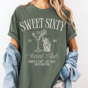 Custom 60th Birthday Comfort Colors Shirt: Cocktail Social Club Tee