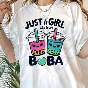 Just A Girl Who Loves Boba PNG | Bubble Tea Graphic | Milk Tea Design | Boba Girl | Boba Milk Tea
