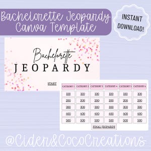 Bachelorette Jeopardy Template, Custom Bachelorette Game, Girls Night Template, Fun Party Game