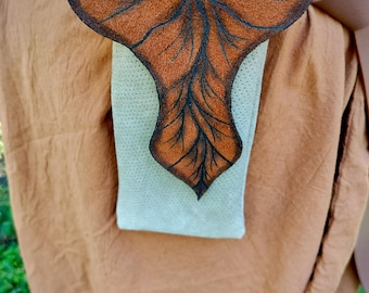 Handmade Leather Suede Leaf Belt Bag: Renaissance Faire, Fairy, Elven, Forager