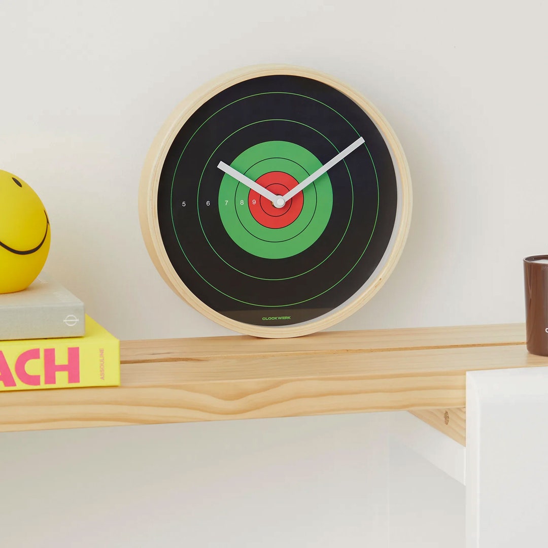 Target Clock Mid Century Modern Minimal Target Plywood Home Wall Clock - Etsy