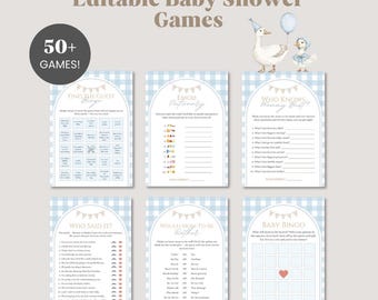 Alberne Gans Babyparty Spiele Bündel: 50+ Partyspiele & Schilder (Digitaler Download)