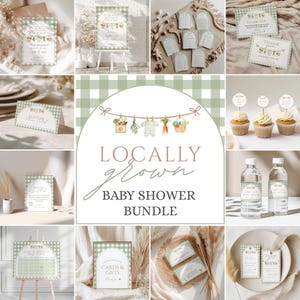 Locally Grown Baby Shower Bundle, Farmers Market Baby Shower Bundle, Locally Grown Baby Shower Games, Locally Grown Baby Shower Invitation