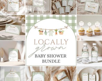 Lokalt odlad babyshower-paket, babyshower-paket till bondens marknad, lokalt odlade babyshower-lekar, lokalt odlad babyshower-inbjudan