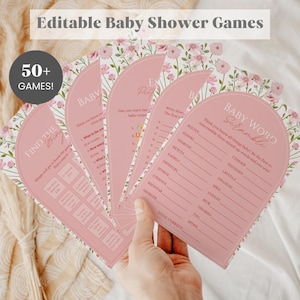 Baby in Bloom Baby Shower Games Bundle, Editable Baby Shower Games Bundle, Wildflower Baby Shower Games, Floral Baby Shower Games