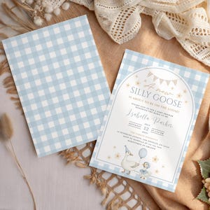 Editable Silly Goose Baby Shower Invitation, Mother Goose and Gosling Baby Shower Invite, Gender Neutral Baby Shower Invite, Baby Boy