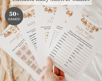Little Pumpkin Baby Shower Games Bundle, Fall Baby Shower Games, Autumn Baby Shower Games, A Little Pumpkin Is on the Way, Editable Template