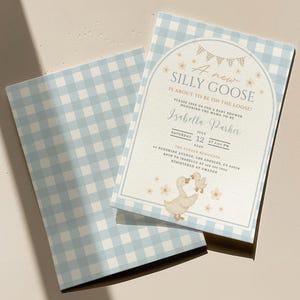 Silly Goose Baby Shower Invitation, Mother Goose and Gosling Baby Shower Invite, Editable Gender Neutral Baby Shower Invite, Baby Boy