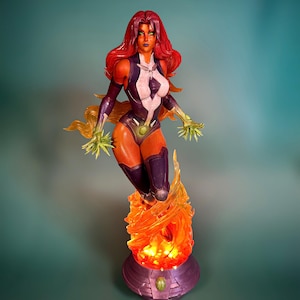 DC Comics Starfire 1:6 Scale Custom Statue Teen Titans LIGHTS UP (Read Desc.)