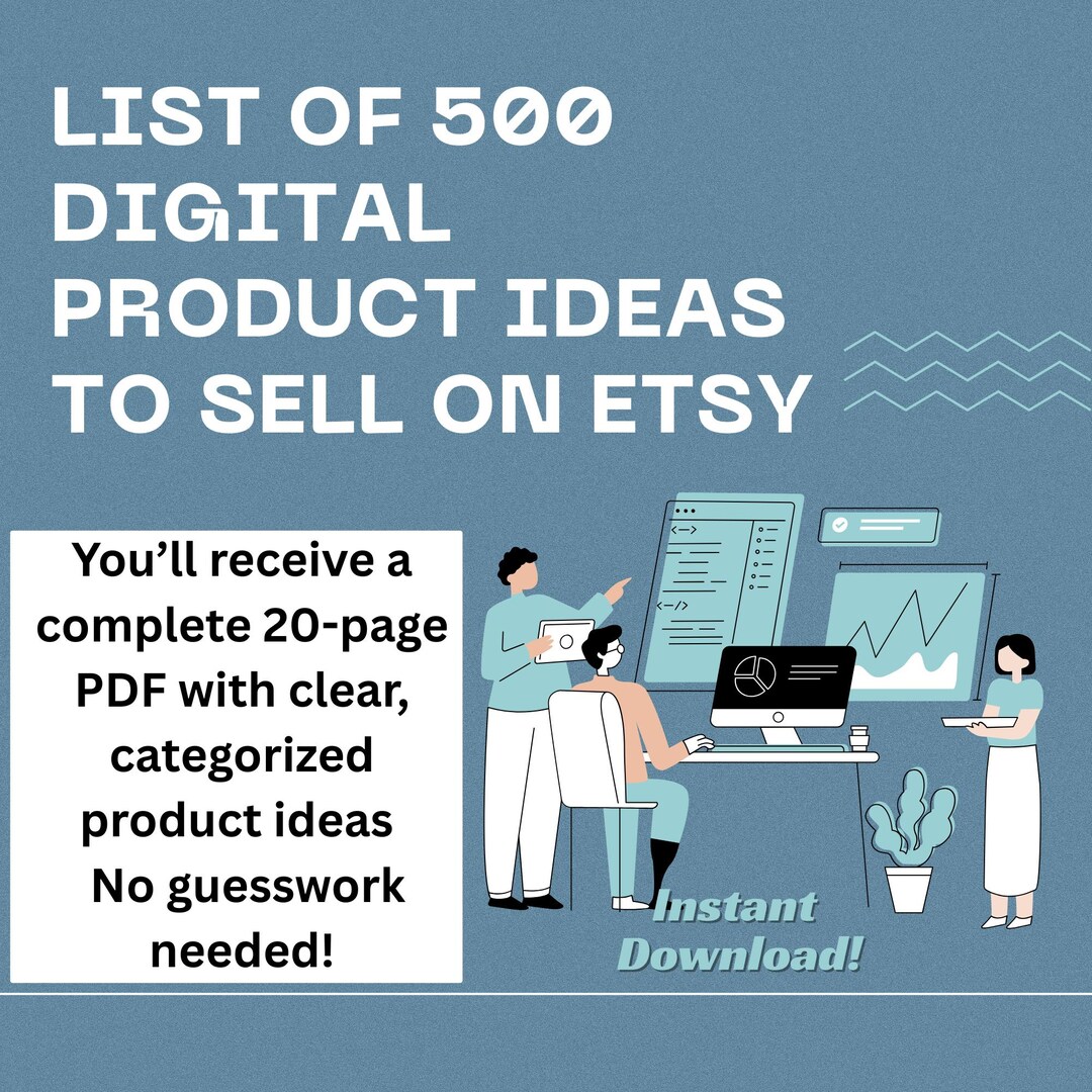 500 Digital Product Ideas to Sell on Etsy – 20-page Printable PDF ...