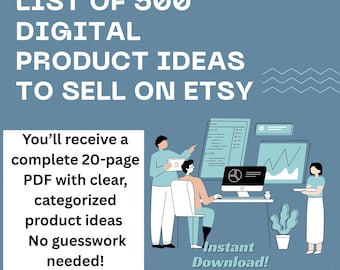 500 Digital Product Ideas to Sell on Etsy – 20-Page Printable PDF | Instant Download