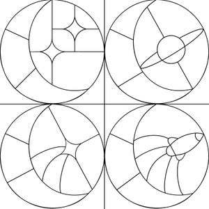 4 pdf stained glass space themed patterns