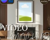 Vertical Frame Video Mockup – Animated Fireplace with Burning Fire, Canva Smart Frame + PSD Smart Object, Tutorial & Guide