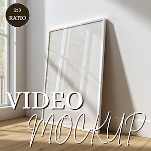 Frame Mockup Video PSD – Vertical Poster Animation, Smart Object, Wall Art Display, Glossy Frame, Canva & JPEG Included