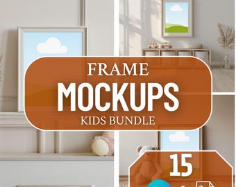 Canva Nursery Mockup Pack - 15 Smart Rahmen für Kinderzimmer, Wall Art Template Bundle für Drucke Verkäufer