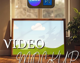 Video Rahmen Mockup Baumschatten - Minimale 3:2 Horizontale Kunst Szene, Canva Smart Frame + PSD Mockup für Drucke Verkäufer