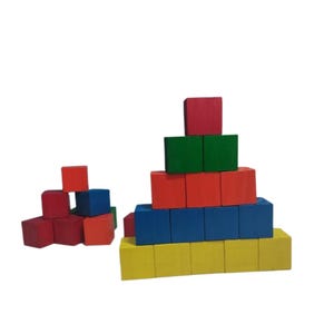 USHAVI Wooden Colorful Cubes for Kids | Building Blocks |1 inch set of 25 pics (Multicolor)For Decor, Games and DIY
