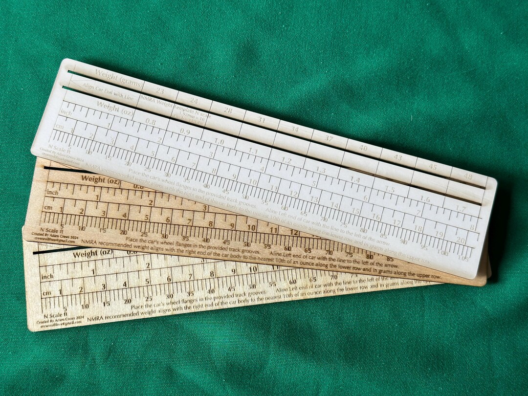 N Scale NMRA Weight Ruler With Flangeways - Etsy