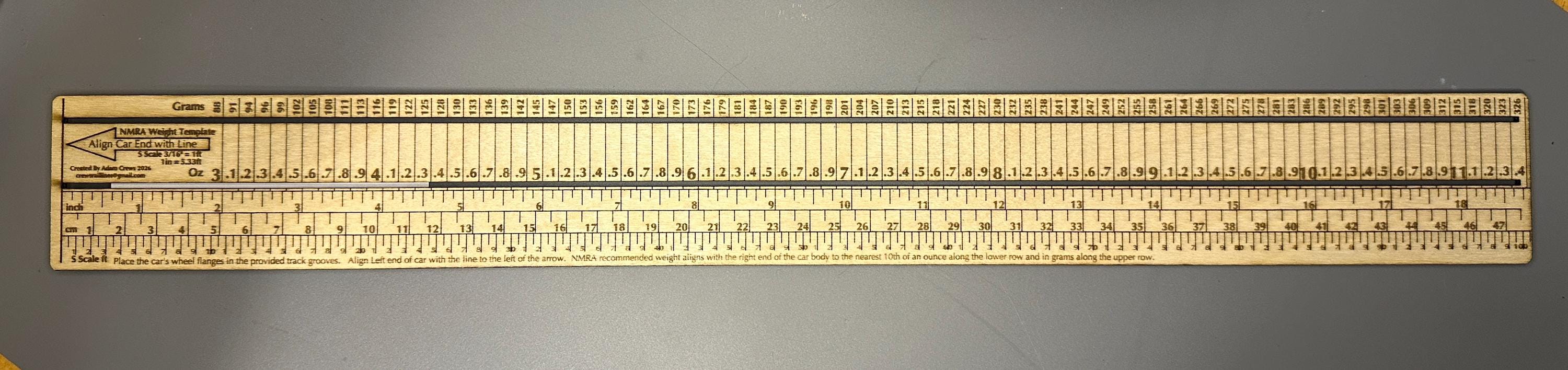 Scale Weight Ruler NMRA Scale Weight Ruler With Flangeways - Etsy